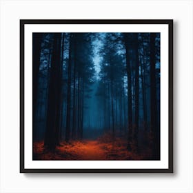 Dark Forest At Night 1 Art Print