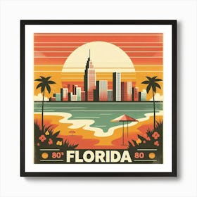 Retro Florida Poster Art Print