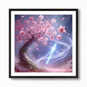 Star Wars Cherry Blossom Tree,The Force in Bloom,Blossoming Hope Art Print