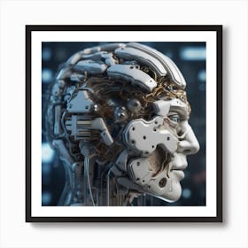 Robot Head 54 Art Print