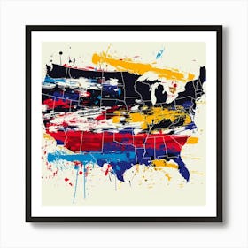 A Usa Expressive Strokes Illustration 1720004290 1 Art Print