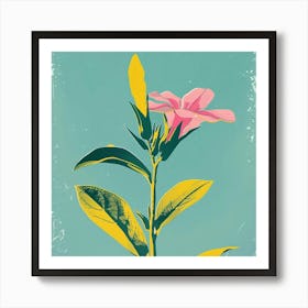 Lobelia 1 Square Flower Illustration Art Print