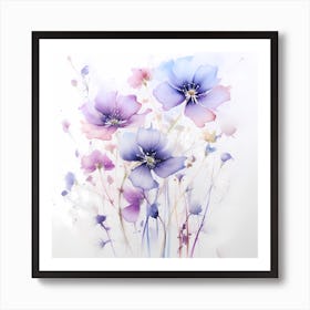 AI Delicate Blooms  Art Print