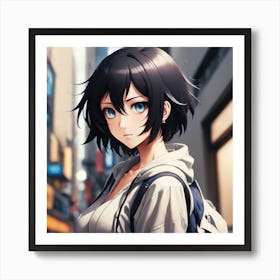 Anime Girl With Blue Eyes Art Print