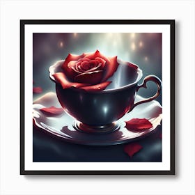 Elegant Rose In A Cup Art Print
