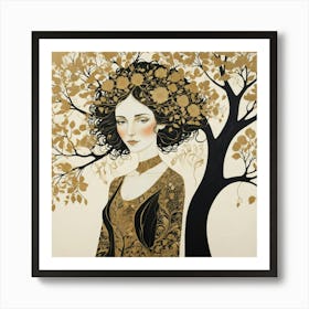 Gold Tree Art Print