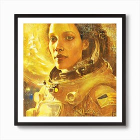 Woman In Space Art Print