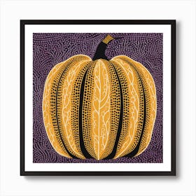 Yayoi Kusama Inspired Pumpkin Purple And Yellow 2 Art Print