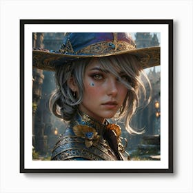 Girl In A Hat 1 Art Print