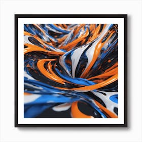 Abstract orange and blues Art Print