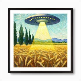 Aliens In The Wheat Field Art Print