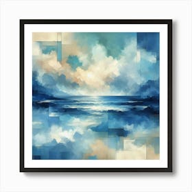 Shades Of Blue Evoking A Calm Ocean (1) Art Print