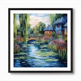 Tranquil Tapestry: Monet's Garden Brushstrokes Art Print