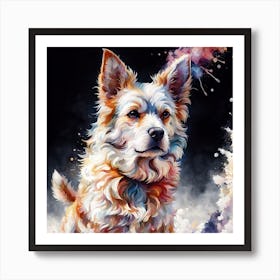 Splatter Dog Art Print