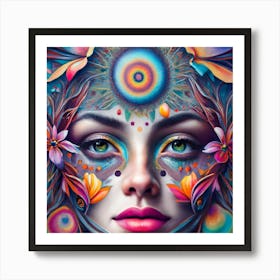 Psychedelic Face Art Print