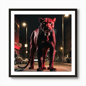 Red Panther Art Print