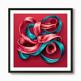 Vector Decorative Ornamental Ribbon Bow Curled Twisted Elegant Delicate Stylish Adorned F (7) Art Print