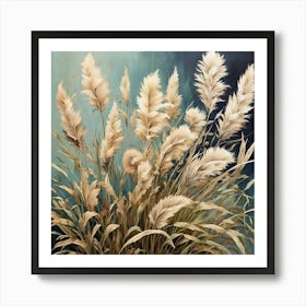 Flower Motif Painting Fountain Grass 1 Art Print 3 Art Print