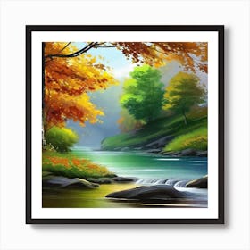 Autumn Landscape Painting 13 Art Print