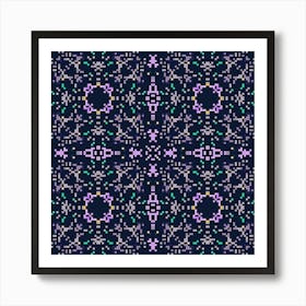 Traditional ornament. Folk motif. Textile rapport. Art Print