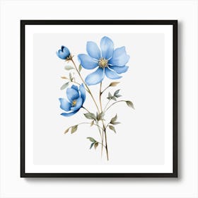 Blue Flowers 4 Art Print