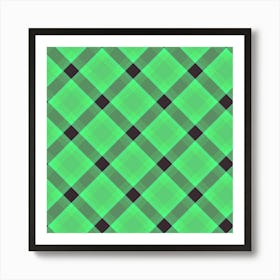 Green Plaid Pattern Art Print