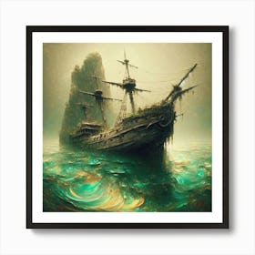 Ship In The Ocean Art Print