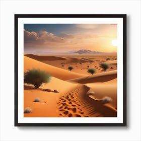 Sahara Countryside Peaceful Landscape Ultra Hd Realistic Vivid Colors Highly Detailed Uhd Drawi (17) Art Print