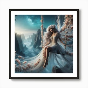 Fairy On A Swing Art Print