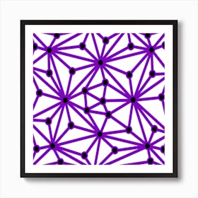 Purple And Black Dots Art Print