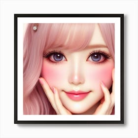 Pink Haired Girl 1 Art Print