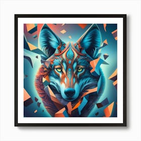 Abstract Wolf Art Print