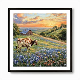 Sunset In Texas Art Print