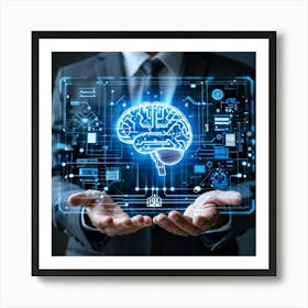 An Ultra Clear Digital Render Of A Cyber Security Concept Icon Fusing Business Brain Development (1) 2 Art Print