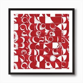 Red And White Art Print