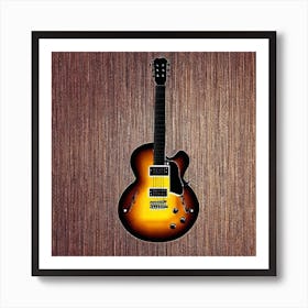Guitar On Wood Art Print