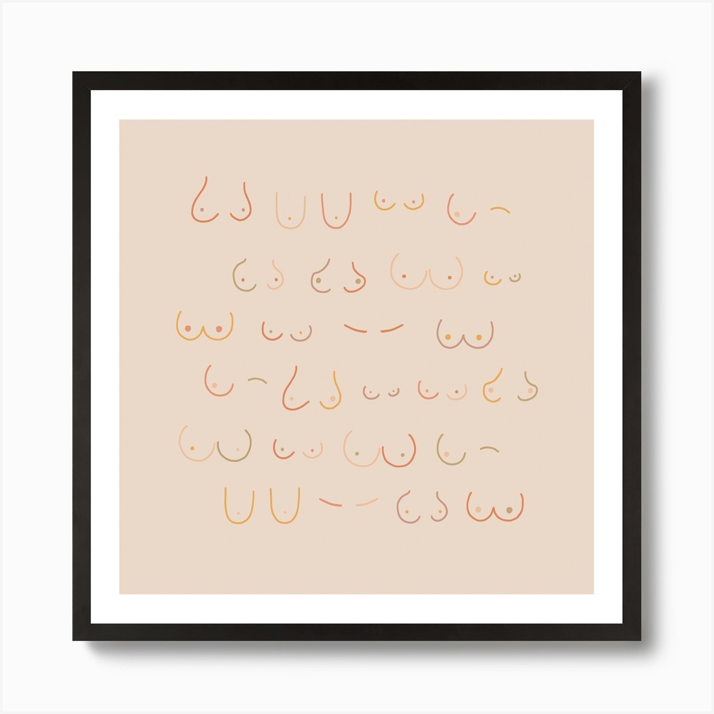 All Shapes Are The Breast Shapes Square Art Print by Neira Pekmez