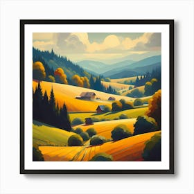 Autumn Landscape Painting 8 Art Print