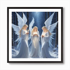 Angels In The Snow Art Print