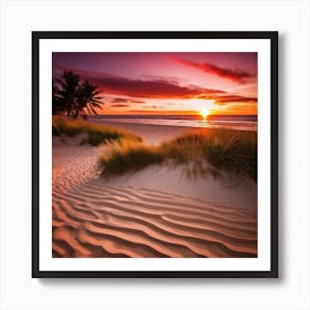 Sunset On The Beach 466 Art Print