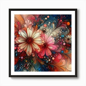 Abstract Flower Painting 13 Art Print