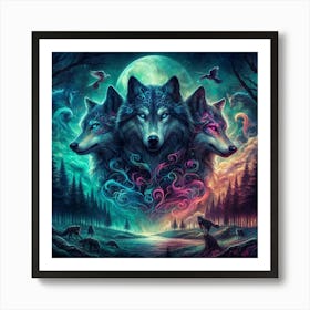 Wolf Painting Art Print