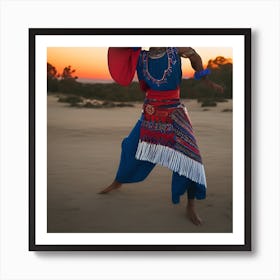 OCA DNA TY - Future Tribal Sunset Dancing Man Art Print