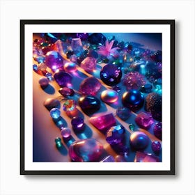 Colorful Gems Art Print