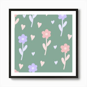 Summer flower field Art Print