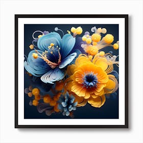 3d Flower Art Art Print