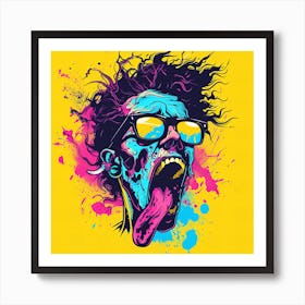 Oneeline42 Minimalist Crazy Cartoon Zombie Wearing Sunglasses 6de2e2b2 31d3 4d89 8b5c Ca9e444de3ab 1 ١٠٥٧٤٢ Art Print