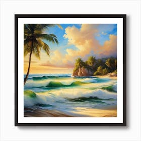 Sunset At The Beach 75 Art Print