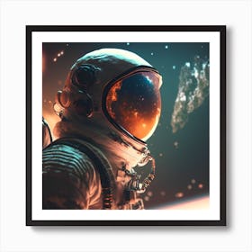 Astronaut In Spacesuit Art Print