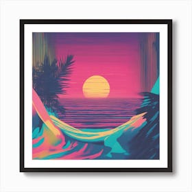 Minimalism Masterpiece, Trace In The Waves To Infinity + Fine Layered Texture + Complementary Cmyk C (46) Art Print
